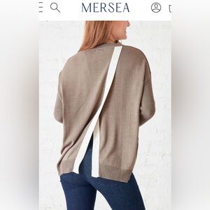 Mersea Coronado split back sweater beige size s/m